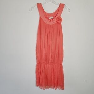 JOSH Made in Italy Coral Tunic Dress 100% Silk Size Medium